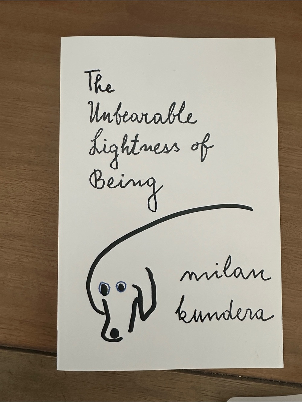 milan kundera White Dog-Themed Book Cover (White)